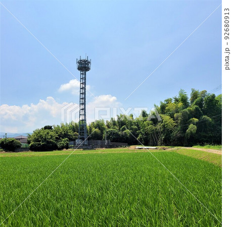 携帯電話基地局と水田 携帯電話基地局と水田 92680913