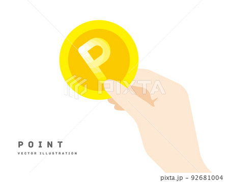 ポイントと手のイラスト 92681004