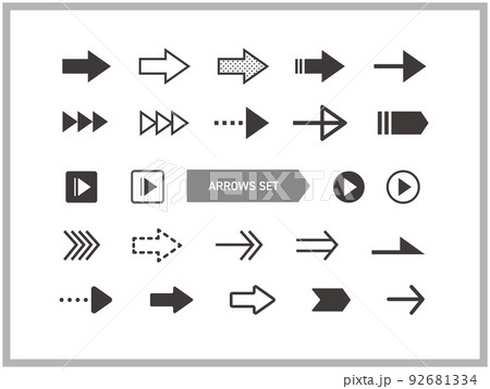 シンプルな矢印のアイコンセット 92681334