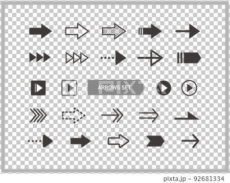 シンプルな矢印のアイコンセット 92681334