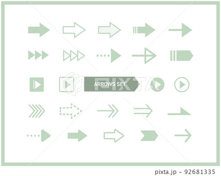 シンプルな矢印のアイコンセット シンプルな矢印のアイコンセット 92681335