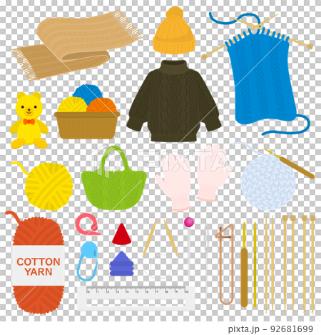 Knitting illustration set Knitting illustration set 92681699