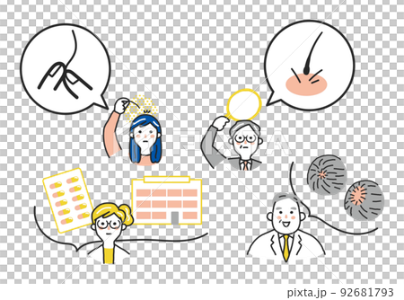 Alopecia can be treated. Please contact us Flyer set illustration material Alopecia can be treated. Please contact us Flyer set illustration material 92681793