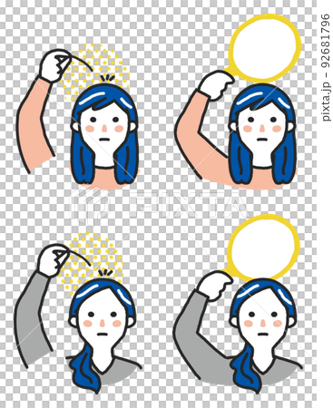 一個患有拔毛癖的女人集插圖素材 92681796