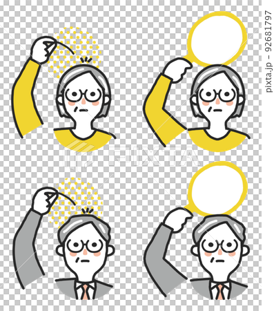 患有拔毛癖和商務人士集插圖素材的資深人士 92681797