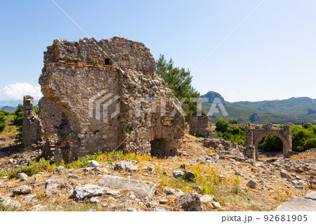 Ruins of antique Aspendos eastern gate, Turkey Ruins of antique Aspendos eastern gate, Turkey 92681905