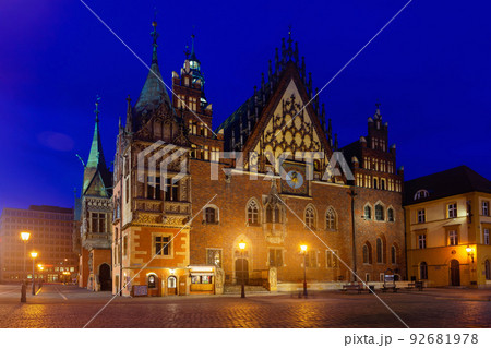 Evening view of the town hall city Wroclaw. Evening view of the town hall city Wroclaw. 92681978