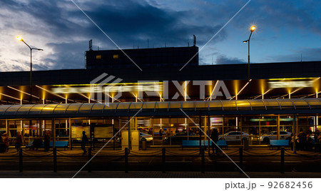 Vaclav Havel Airport Prague at twilight 92682456