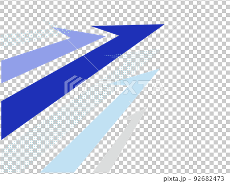 Blue background with an arrow rising to the right 92682473