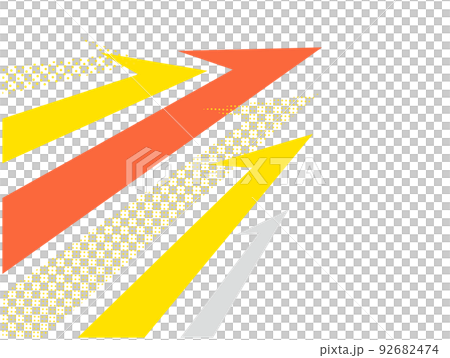 向右上升的箭頭的背景 黃色 92682474