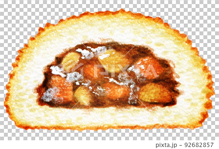 咖哩麵包斷面彩色鉛筆劃一點 咖哩麵包斷面彩色鉛筆劃一點 92682857