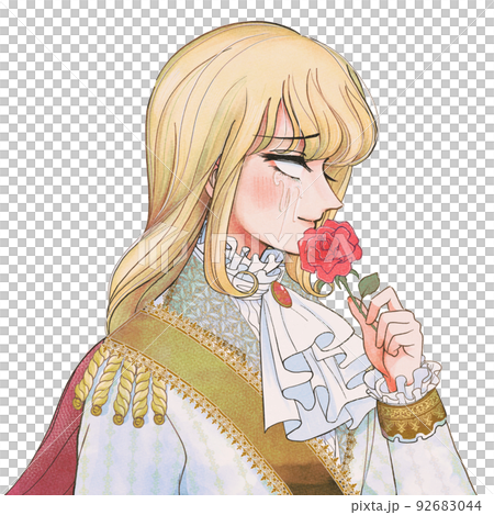 Shōwa shoujo manga-style shock…Blonde prince who hardens with the white of his eyes 92683044