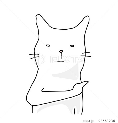 指さし案内するネコ 92683236