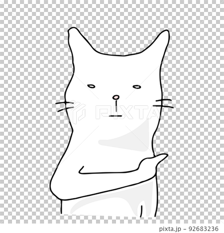 指さし案内するネコ 92683236