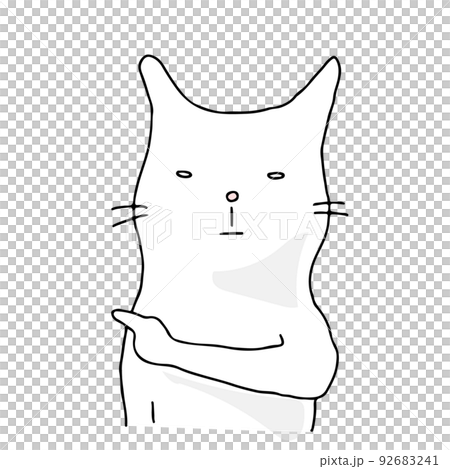 指さし案内するネコ 92683241