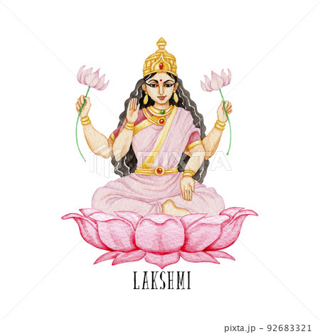 インドの神様 ラクシュミー ヒンドゥー教 女神絵画