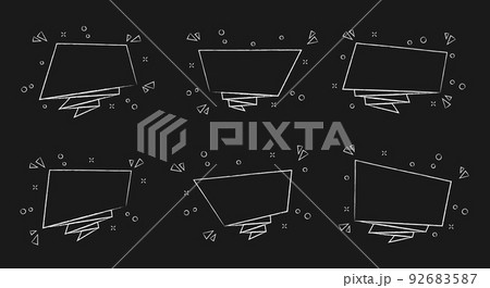 Outline rectangle discount badge vector set b 92683587