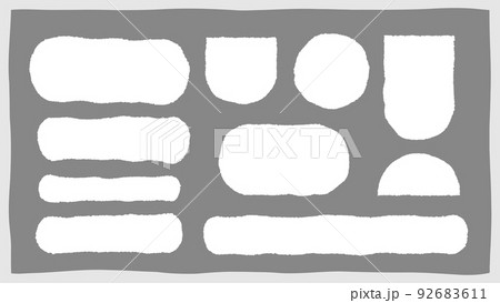 Blank ripped cardboard note vector set. 92683611