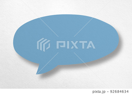 Speech balloon shaped blue paper isolated on white background. 92684634
