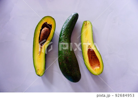 Avocado on the white background Avocado on the white background 92684953