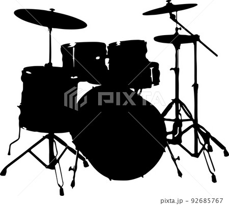 イラスト素材：フライヤーに使いやすい「ドラムセット 」pearl drum set 92685767