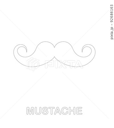 Mustache tracing worksheet for kids 92686163