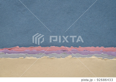 abstract landscape in blue and pink pastel tones 92686433