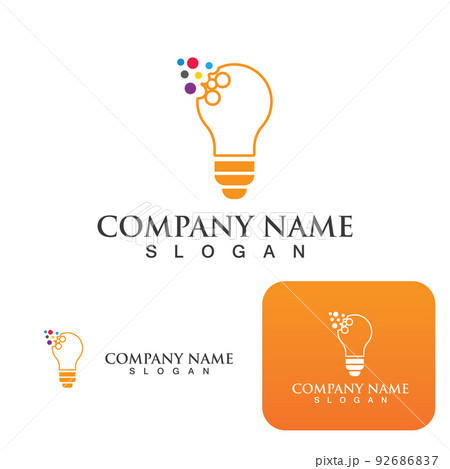 Bulb energy thunder bolt concept logo icon vector template 92686837