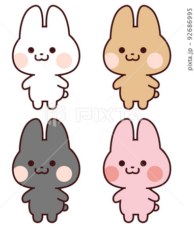横を向くうさぎセット 横を向くうさぎセット 92686995