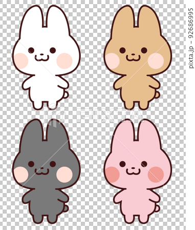 横を向くうさぎセット 横を向くうさぎセット 92686995