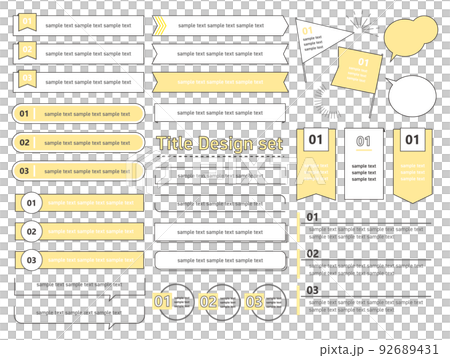 Simple and stylish headline frame design set Simple and stylish headline frame design set 92689431