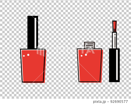 Simple manicure illustration_red 92690577