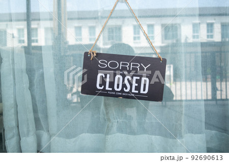 sign open and closed in restaurant for lockdown ideas unlock freedom tourist travel for lifestyle customer sign open and closed welcome new normal during Coronavirus covid-19 unlock 92690613