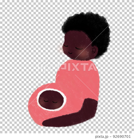 Cute illustration material of pregnant woman and baby in belly Cute illustration material of pregnant woman and baby in belly 92690701
