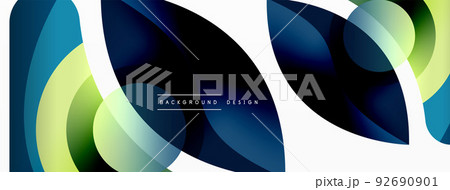 Abstract background with color geometric shapes. Beautiful minimal backdrop with round shapes circles and lines. Geometrical design. Vector illustration Abstract background with color geometric shapes. Beautiful minimal backdrop with round shapes circles and lines. Geometrical design. Vector illustration 92690901