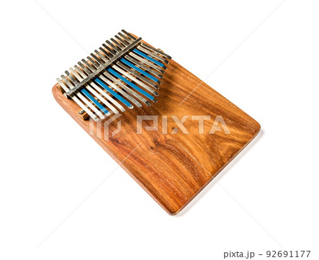 Traditional wooden kalimba isolated on white 92691177