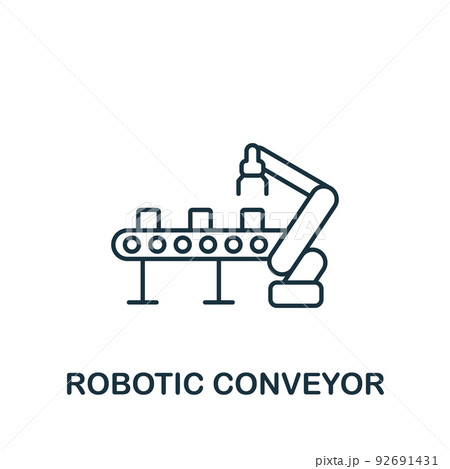 Robotic Conveyor icon. Monochrome simple Artificial Intelligence icon for templates, web design and infographics 92691431