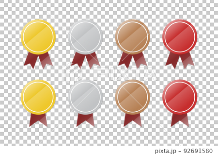 Gold, silver and bronze guide sticker badge illustration (glass gloss) Gold, silver and bronze guide sticker badge illustration (glass gloss) 92691580