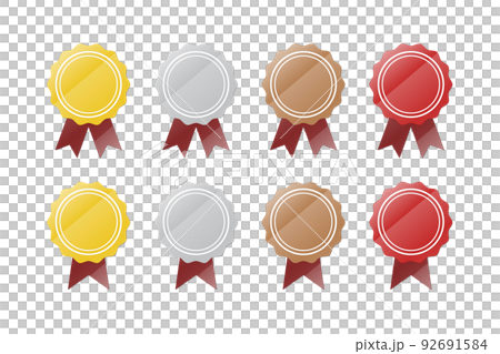 Gold, silver and bronze guide sticker badge illustration (glass gloss) Gold, silver and bronze guide sticker badge illustration (glass gloss) 92691584
