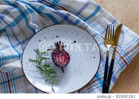 Roasted young half beet with rosemary and sea salt Roasted young half beet with rosemary and sea salt 92692262