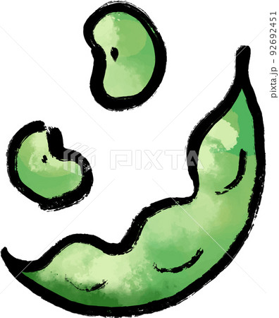 枝豆 水彩風ベクターイラストセット 92692451