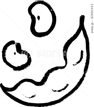 枝豆 水墨画風ベクターイラストセット 92692452