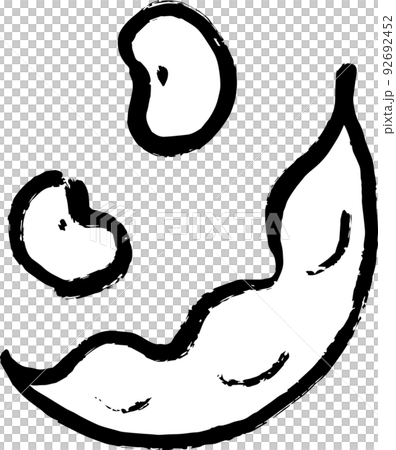 枝豆 水墨画風ベクターイラストセット 92692452