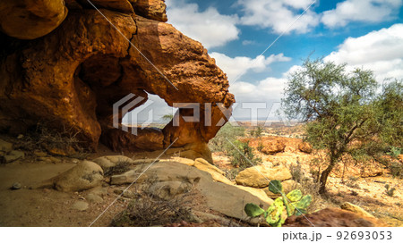 Cave paintings Laas Geel rock exterior near Hargeisa Somalia Cave paintings Laas Geel rock exterior near Hargeisa Somalia 92693053
