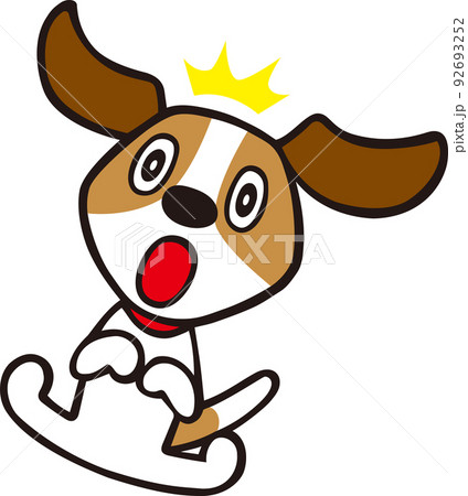 ジャックラッセルテリア犬　びっくりポーズ 92693252