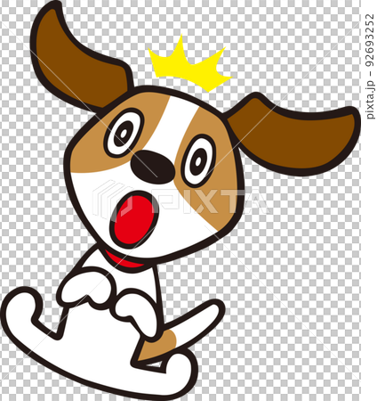 ジャックラッセルテリア犬　びっくりポーズ 92693252