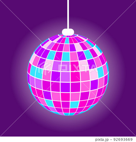 Night Club Disco Ball, Purple Mirrorball Vector - Stock Illustration  [92693669] - PIXTA