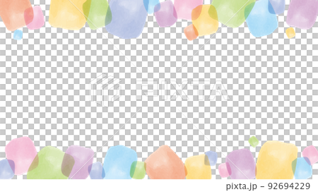 水彩般的彩色背景框裝飾（上下） 92694229