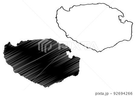 Buru island (Republic of Indonesia, Maluku Islands, South East Asia) map vector illustration, scribble sketch Boeroe, Boro, or Bouru map 92694266