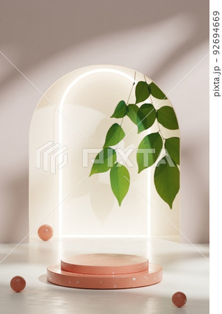 3d podium with copy space for product display presentation. Graphic render art design. 92694669